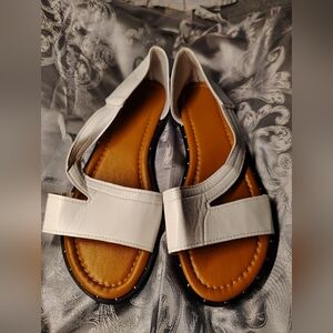 White Leather Women's Sandals